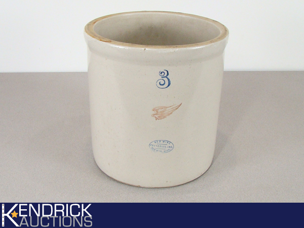 lot 4 image: Antique Red Wing 3 Gallon Crock