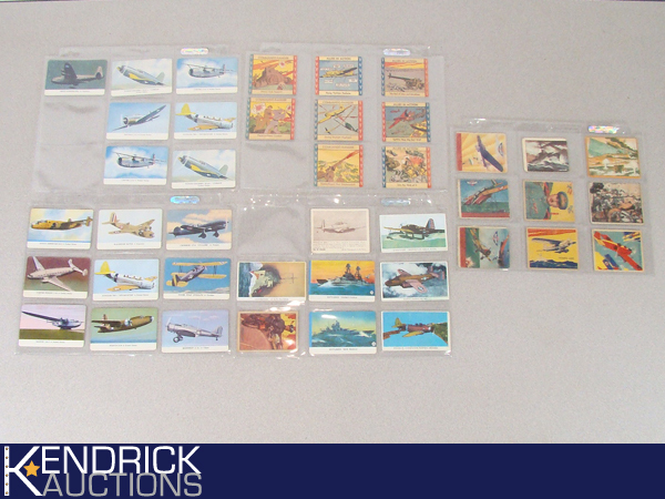 lot 24 image: 41 Vintage Cigarette Aviation etc. WWII Trading Cards