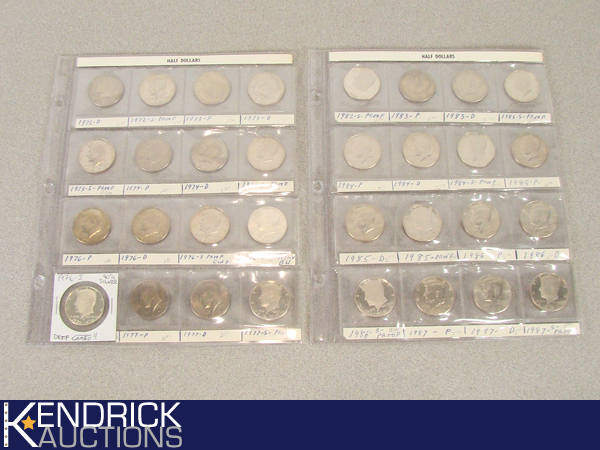 lot 35 image: 32 Kennedy Proof, and Mint Half Dollars