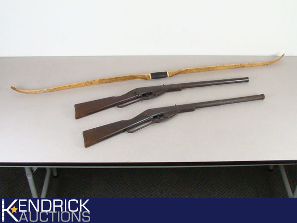 lot 38 image: 2 Vintage King 500 Shot BB Guns, and Vintage Longbow