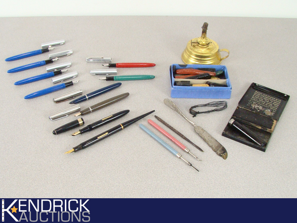 lot 45 image: Lot of AntiqueVintage Fountain Pens, and Letter Sealing Items