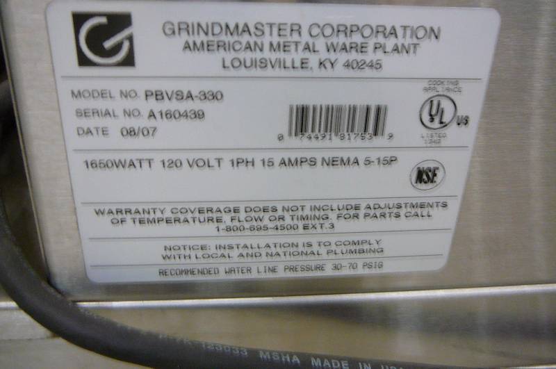 Grindmaster Precision Brew NSF