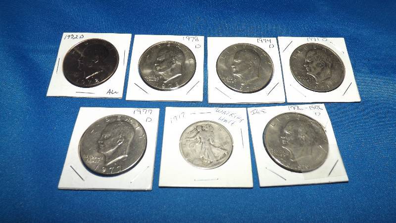 Eisenhower Dollars and Walking Liberty Half Dollar