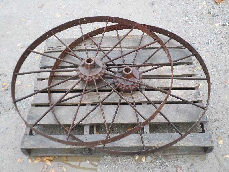 Pallet Of (2) Antique Steel Wagon W...