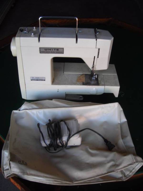 White Brand Sewing Machine With Cover & Foot Pedal