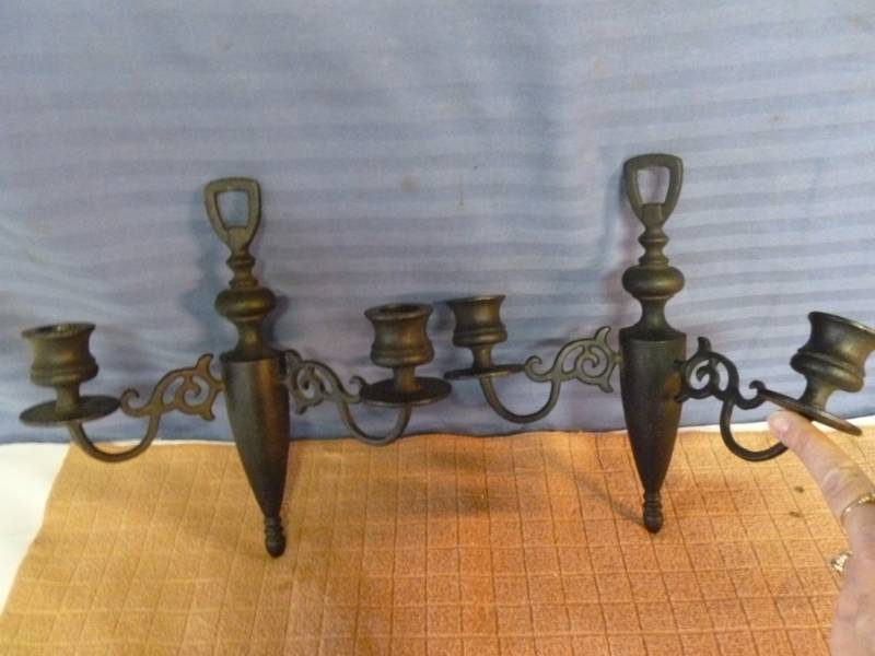 lot 52 image: Cast Iron Wall Sconces