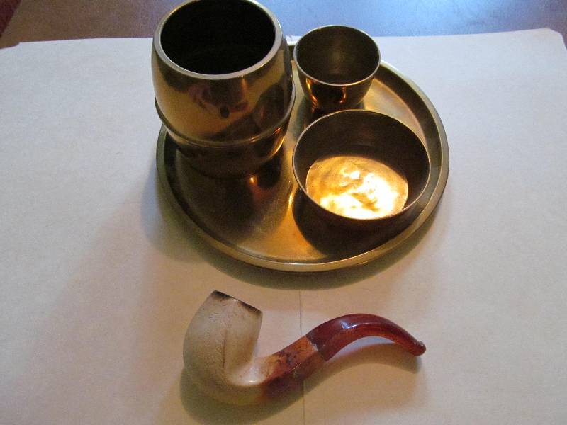Brass Tray w Pipe