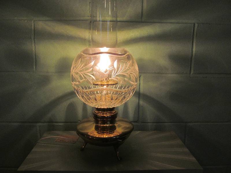 Brass Cut Glass Lamp