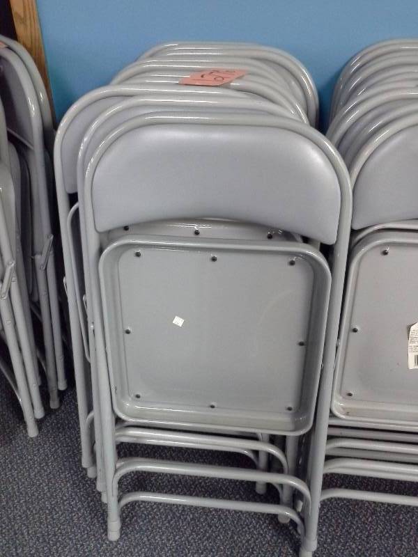 (10) Metal Folding Chairs with Padded Seat