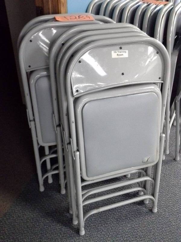 (7) Metal Folding Chairs with Padded Seat