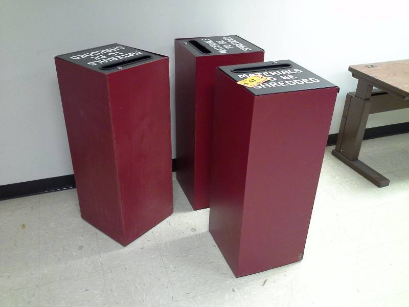 (3) Paper Shredding Receptacles