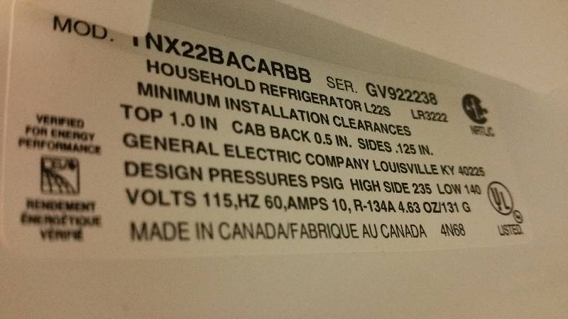 GE RefrigeratorFreezer