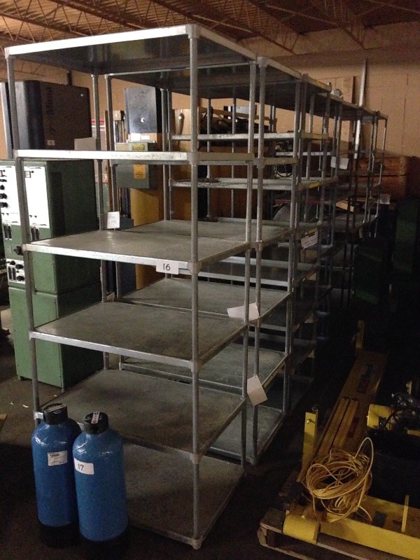 Lot of 7 shelving units