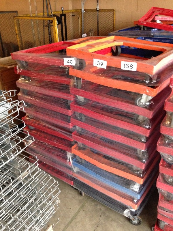 Lot of 10 plastic rolling carts. Choice of 10 from this bundle.