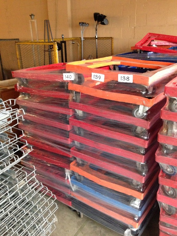 Lot of 10 plastic rolling carts. Choice of 10 from this bundle.