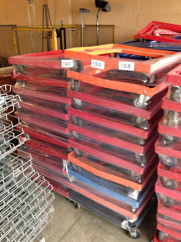 Lot of 10 plastic rolling carts. Choice of 10 from this bundle.