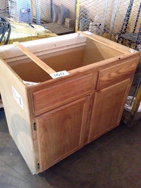 Oak wood cabinet section