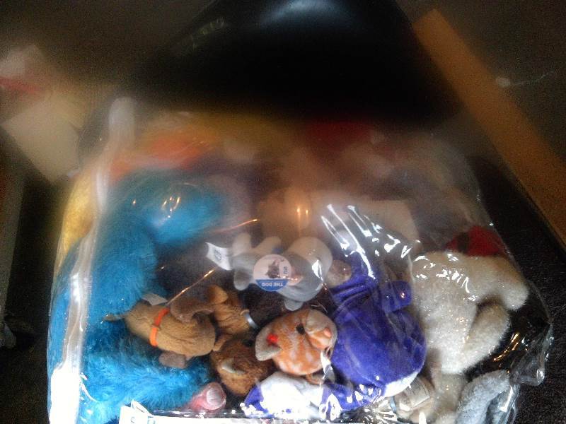 whole bag of stuffed animals