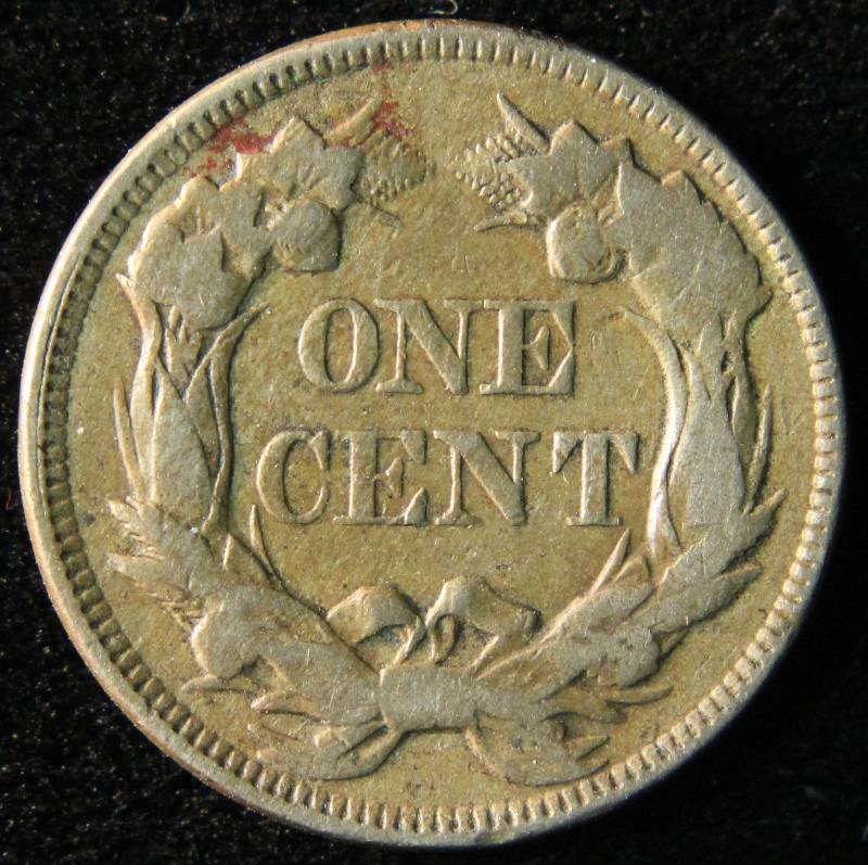 1857 FLYING EAGLE CENT VF WEAK STRIKE OBV.