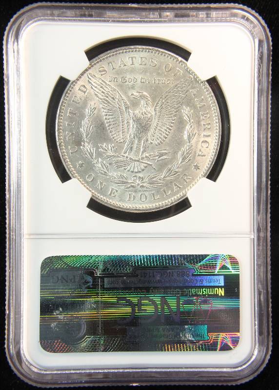 1886 MORGAN SILVER DOLLAR AU58 NCG CERTIFIED