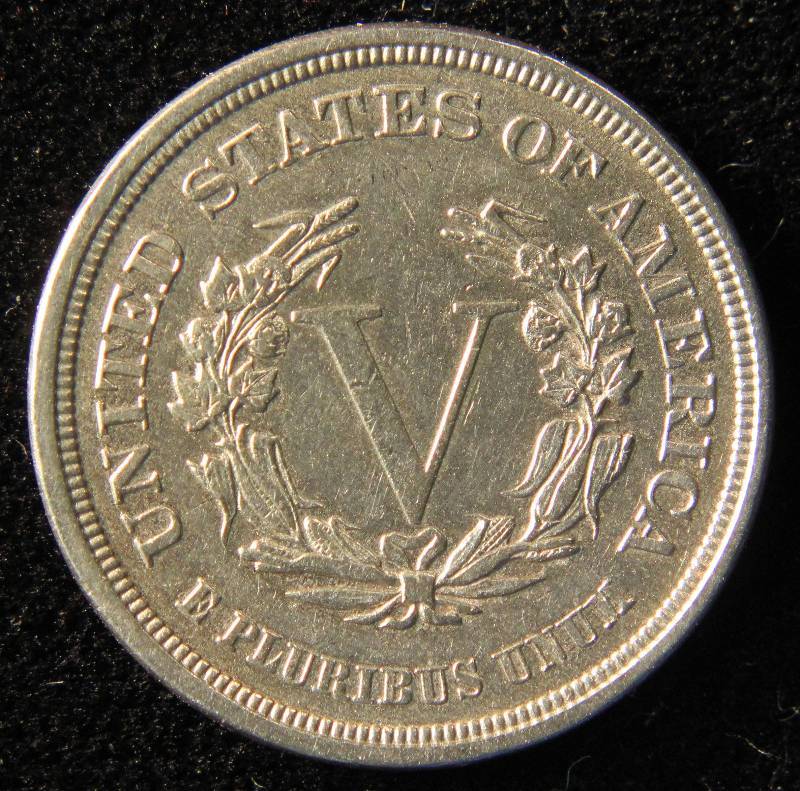 1883 LIBERTY V NICKEL WITHOUT CENTS AU