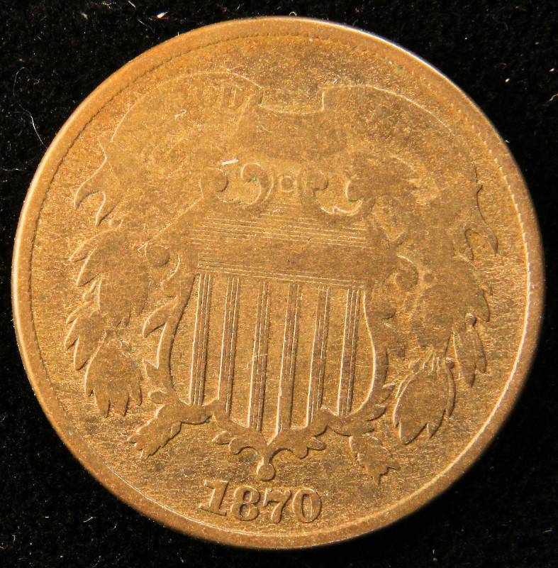 1870 TWO CENT PIECE VG