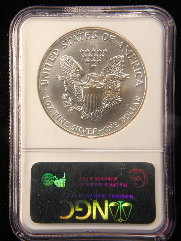 1991 US SILVER EAGLE 1 TROY Oz. .999 FINE SILVER MS69 NGC