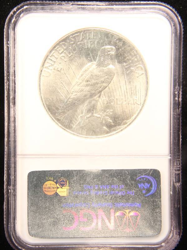 1925 PEACE SILVER DOLLAR BU NGC CERTIFIED