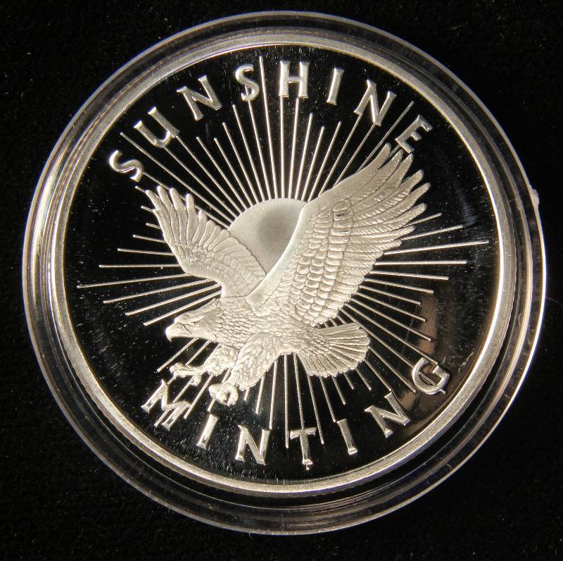 1 TROY OZ. .999 FINE SILVER SUNSHINE MINT IN AIRTITE HOLDER