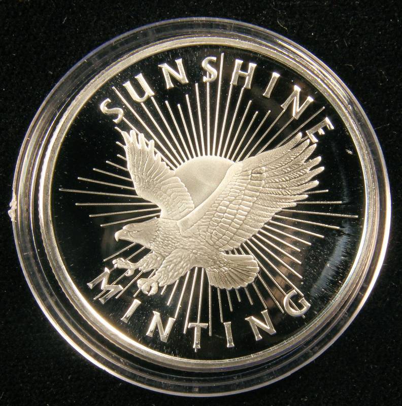 1 TROY OZ. .999 FINE SILVER SUNSHINE MINT IN AIRTITE HOLDER