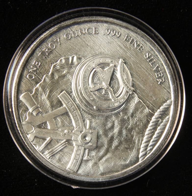 1 TROY Oz. .999 FINE SILVER ROUND PROSPECTOR IN AIRTITE CAPSULE