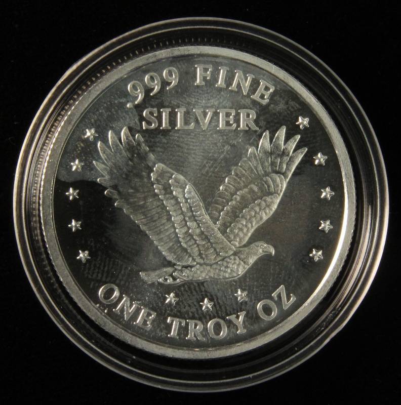 1 TROY OZ. .999 FINE SILVER STANDING LIBERTY DESIGN IN AIRTITE HOLDER
