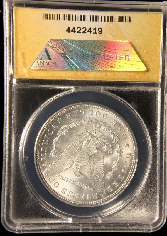 1896 MORGAN SILVER DOLLAR MS63 ANACS CERTIFIED