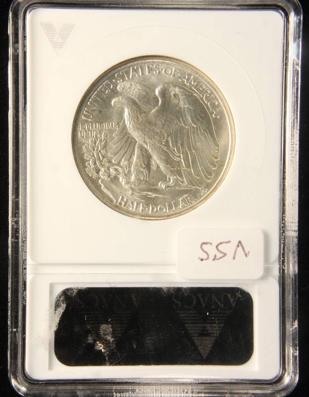 1942 WALKING LIBERTY SILVER HALF DOLLAR MS64 OLD ANACS CERTIFIED