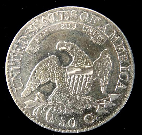 1824 US BUST SILVER HALF DOLLAR AU DETAILS