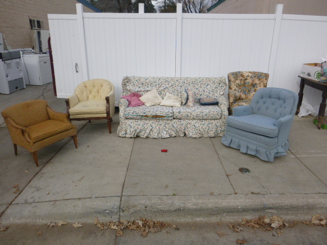 Couch with 4 Living Room Chairs