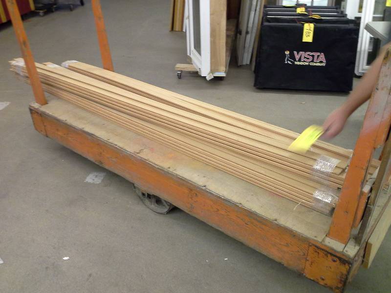 (64) Oak Finish Particle Board Casing
