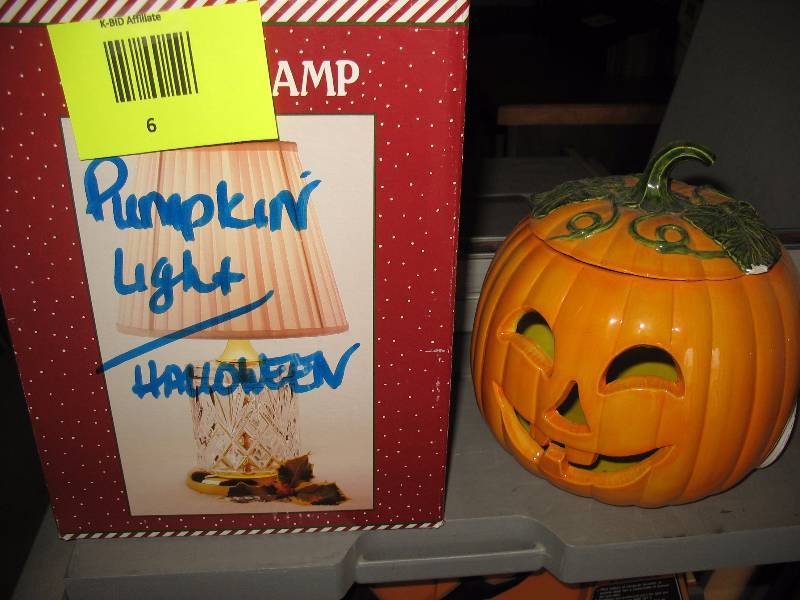 Lighted Ceramic Pumpkin