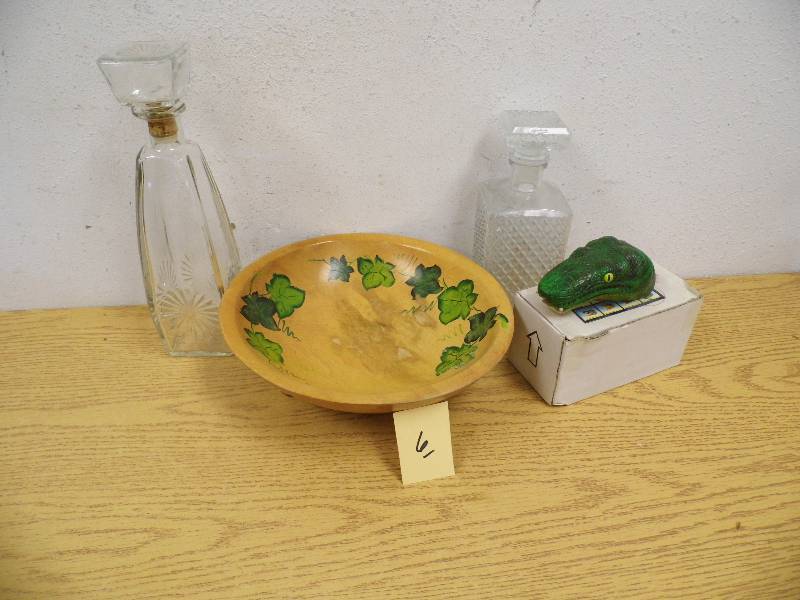 Decanters, Wood Bowl, Anaconda Bubbler