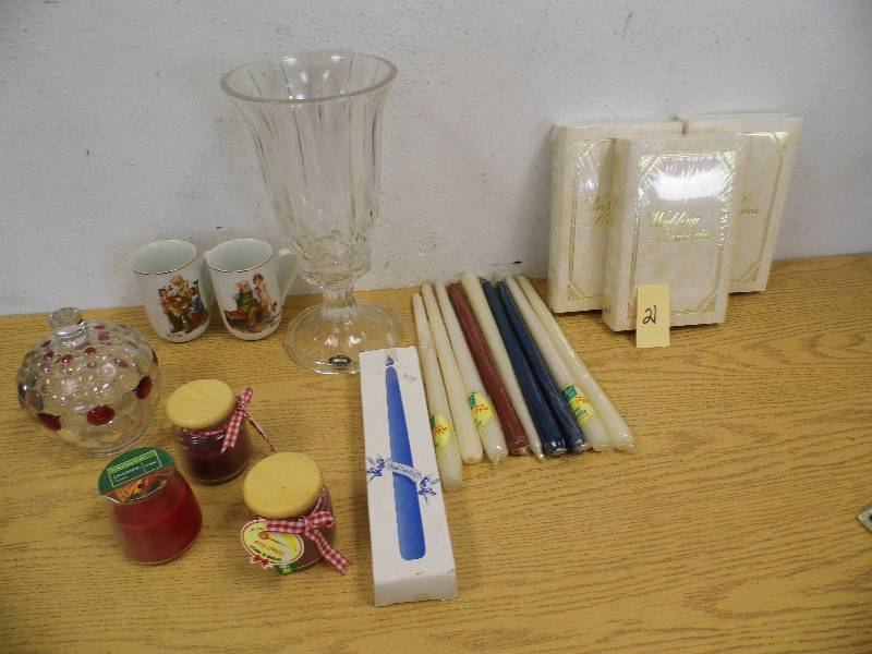 Candles, Crystal Vase, Misc