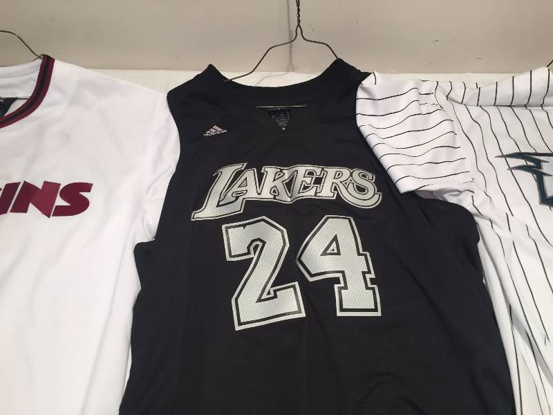 JERSEYS, REDSKINS, EAGLES AND LAKERS