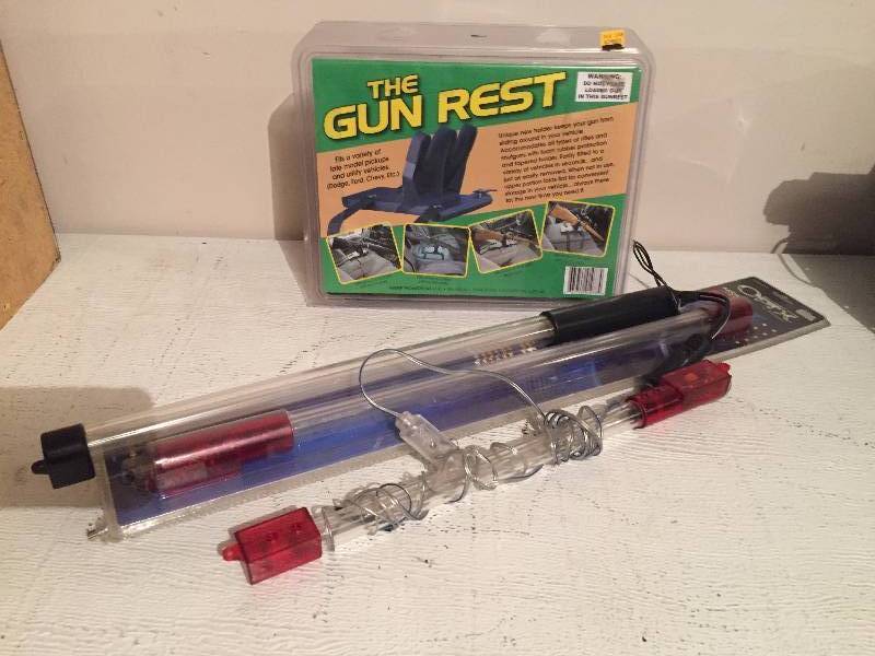 GUN REST AND WORK LIGHTS