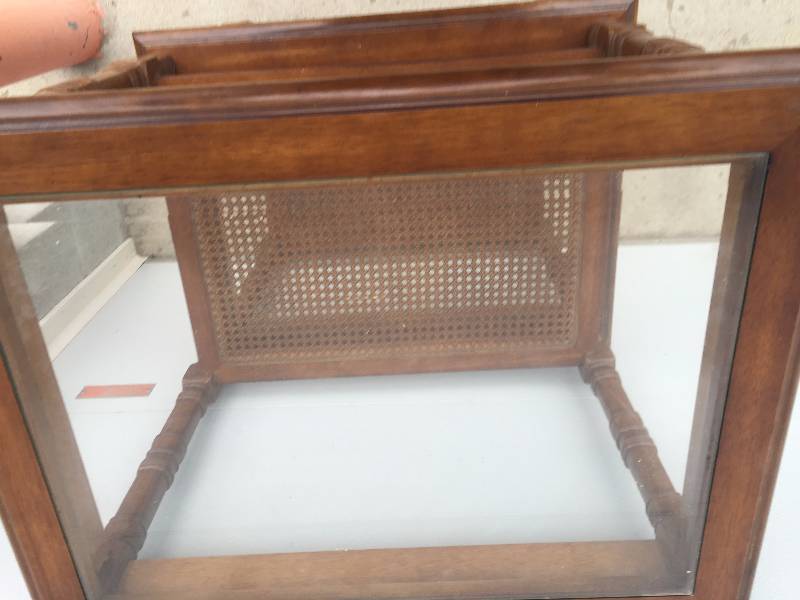 2- GLASS TOP END TABLES