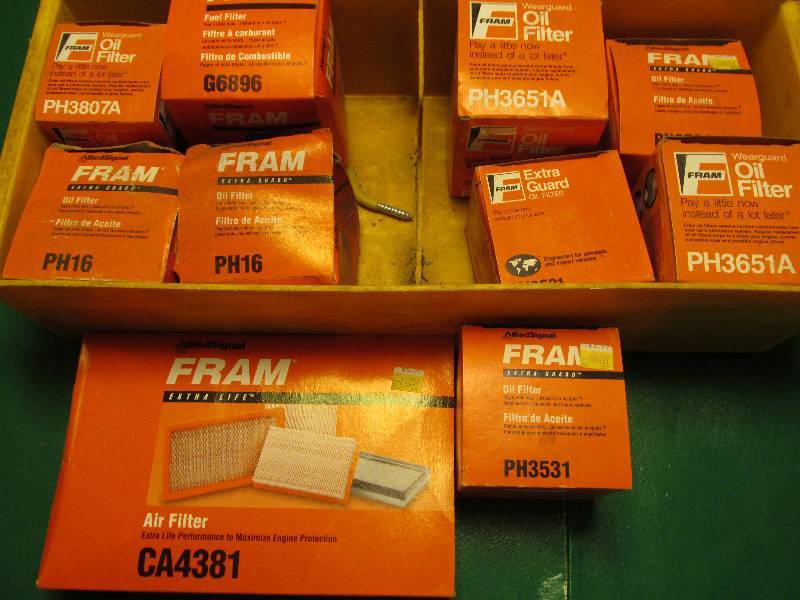 lot 47 image: Fram oil and air filters...
