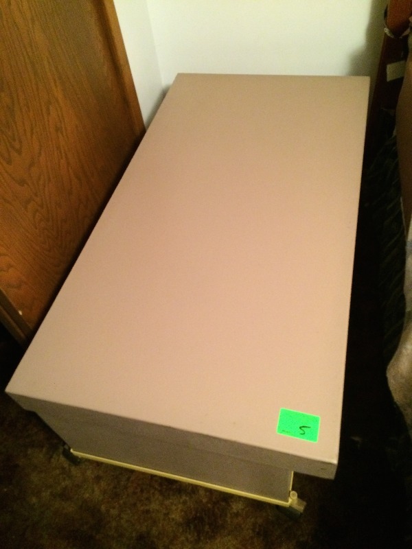 lot 5 image: Treadlock Gun SafeStorage ChestBench  Measures 53 L x 28 W x 19 12 H - Lock Pins included