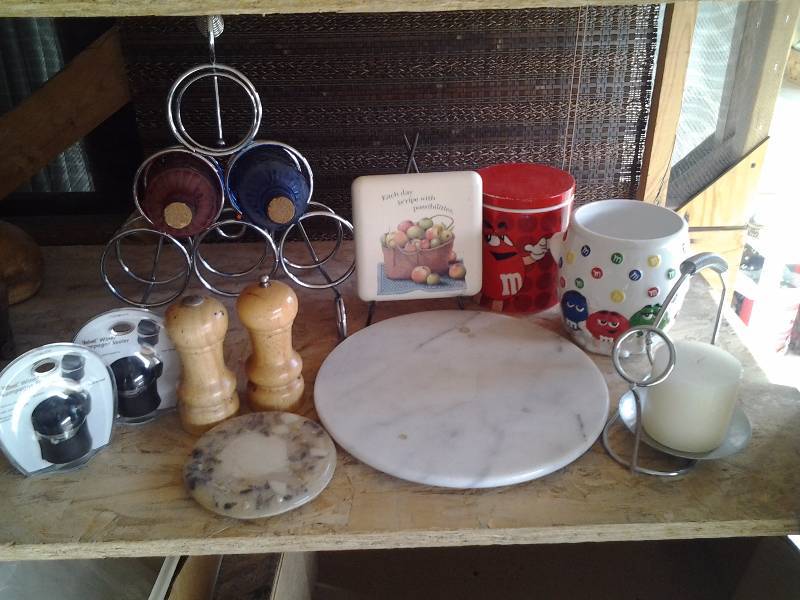 Wine Rack, Bottle Sealers, Salt & Pepper, Hot Plate, Server
