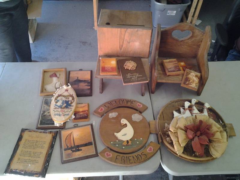 Wood Stool & Other Decorative Wall Decor