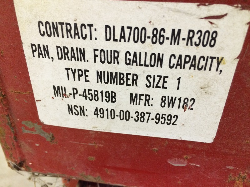 (2) four gallon oil  fluid drain pans