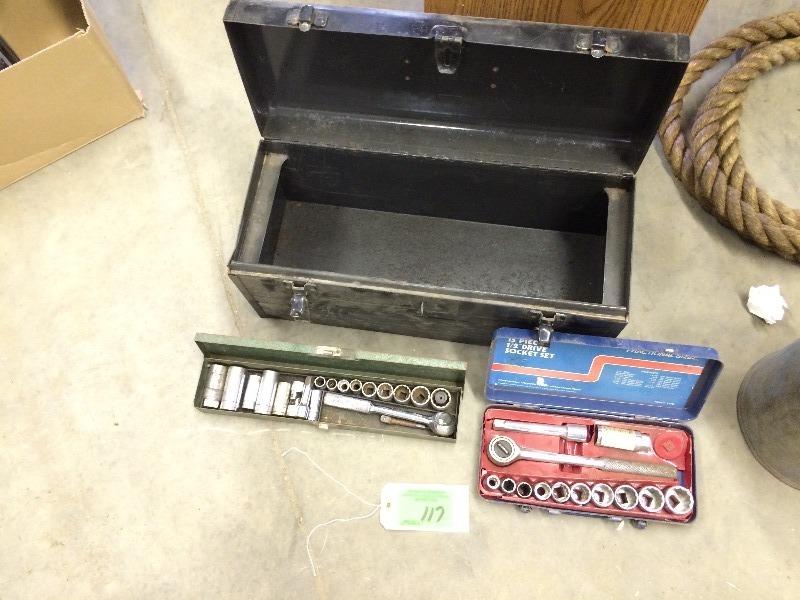 Tool box and socket sets  wrenches
