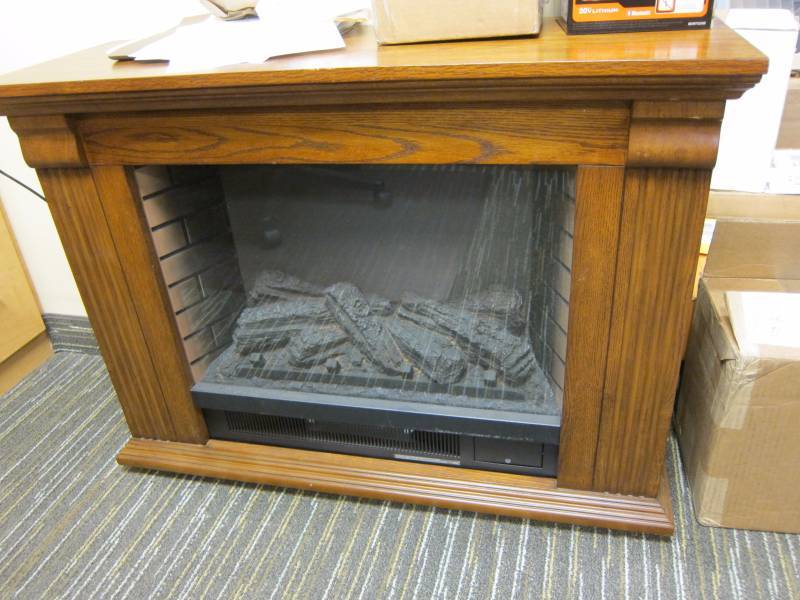 Coat Rack and Electric Fireplace